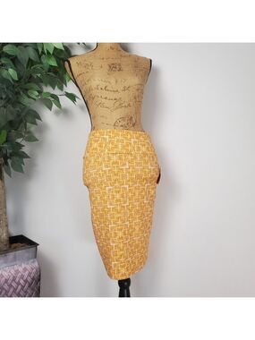 Lularoe Cassie Pencil Skirt Orange Yellow Womens Extra Small